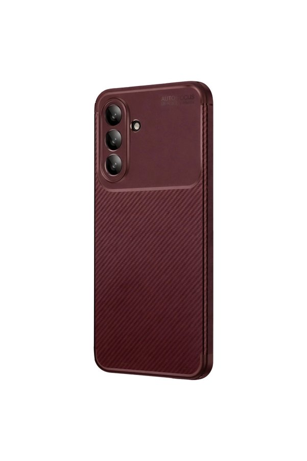 Evi̇mdeyokyok Samsung Galaxy A26 Kılıf Auto Focus Karbon Kapak - Bordo