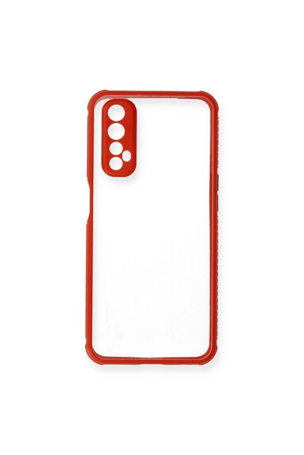 Evimdeyokyok Realme 7 Kılıf Miami Şeffaf Silikon - Kırmızı