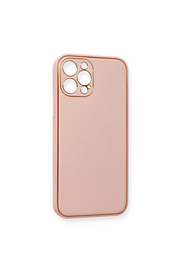 Evimdeyokyok Apple İphone 12 Pro Max Kılıf Coco Deri Silikon Kapak - Pembe