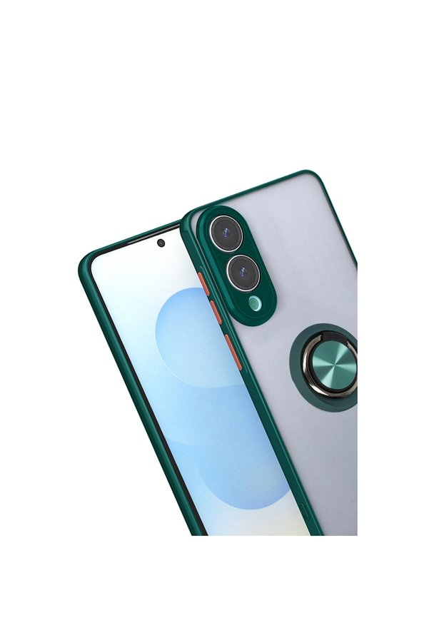 Evi̇mdeyokyok Samsung Galaxy S25 Edge Kılıf Montreal Yüzüklü Si̇li̇kon Kapak - Yeşi̇l