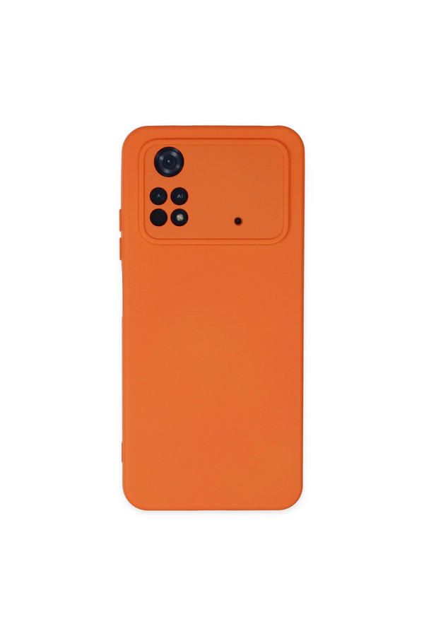 Evimdeyokyok Xiaomi Poco M4 Pro 4G Kılıf Nano İçi Kadife Silikon - Turuncu