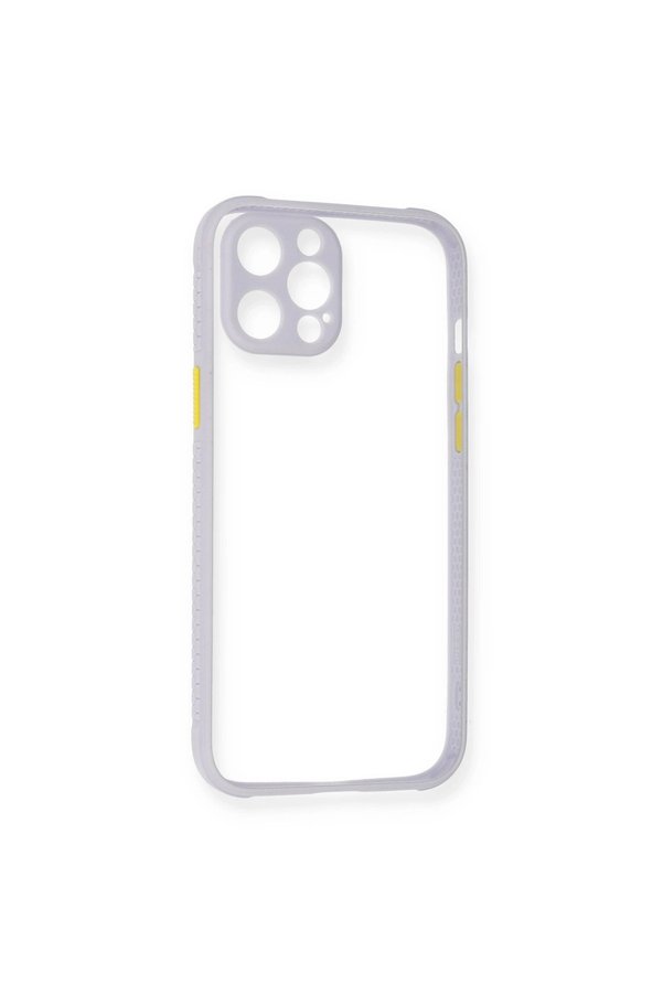 Evimdeyokyok Apple İphone 12 Pro Max Kılıf Miami Şeffaf Silikon - Lila