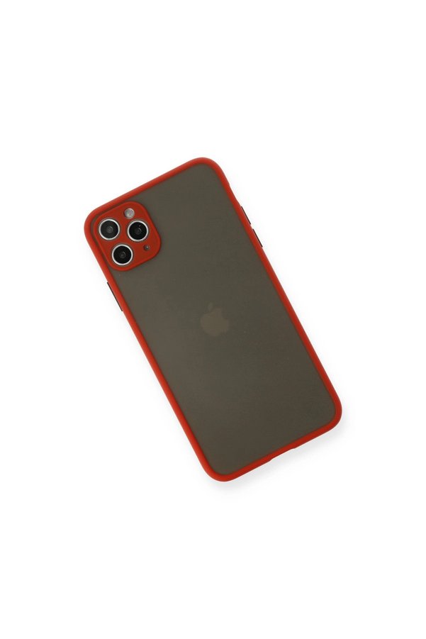 Evi̇mdeyokyok Apple İphone 11 Pro Max Kılıf Montreal Si̇li̇kon Kapak - Kırmızı