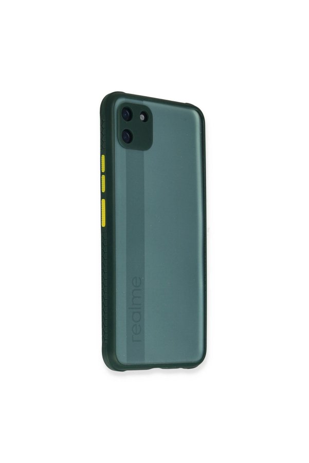 Evimdeyokyok Realme C11 Kılıf Miami Şeffaf Silikon - Koyu Yeşil