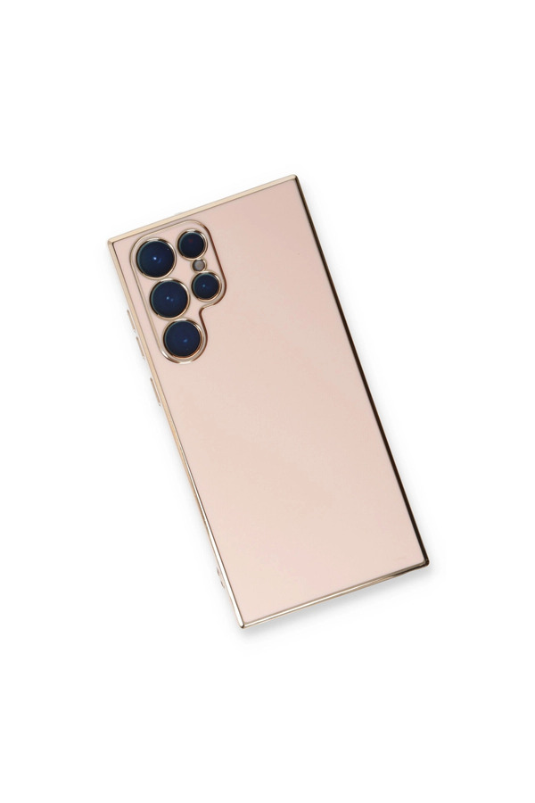 Evimdeyokyok Samsung Galaxy S22 Ultra Kılıf Volet Silikon - Pembe