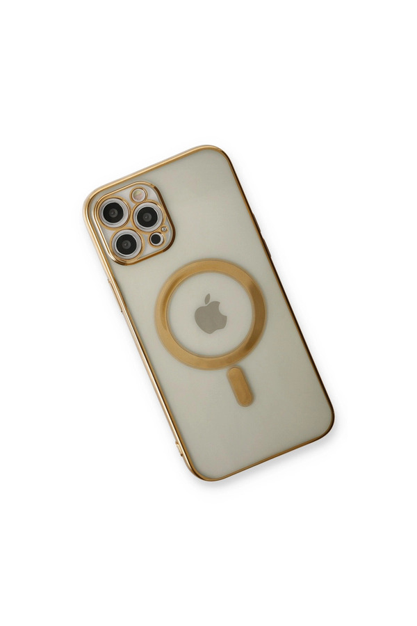 Evimdeyokyok Apple İphone 12 Pro Kılıf Magneticsafe Lazer Silikon - Gold