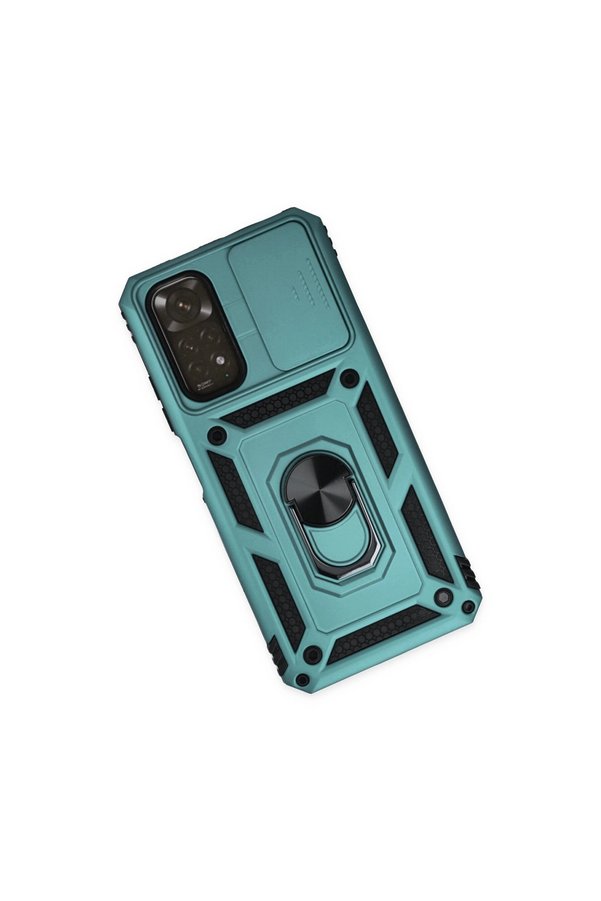 Evimdeyokyok Xiaomi Redmi Note 11 Kılıf Pars Lens Yüzüklü Silikon - Yeşil