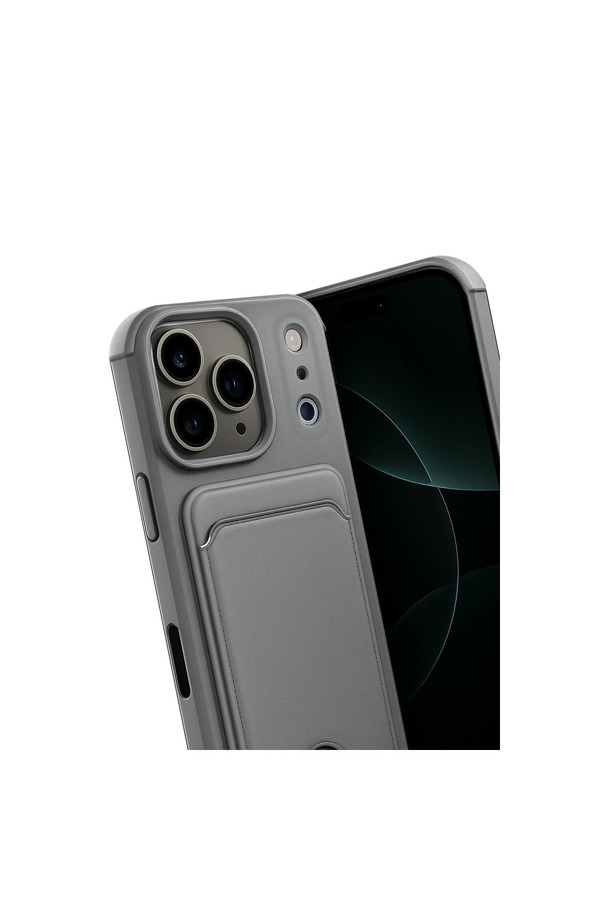 Evimdeyokyok Apple İphone 17 Pro Max Kelvin Kartvizitli Silikon - Gri
