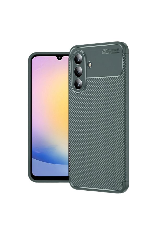 Evimdeyokyok Samsung Galaxy S25 Fe Auto Focus Karbon Kapak - Koyu Yeşil