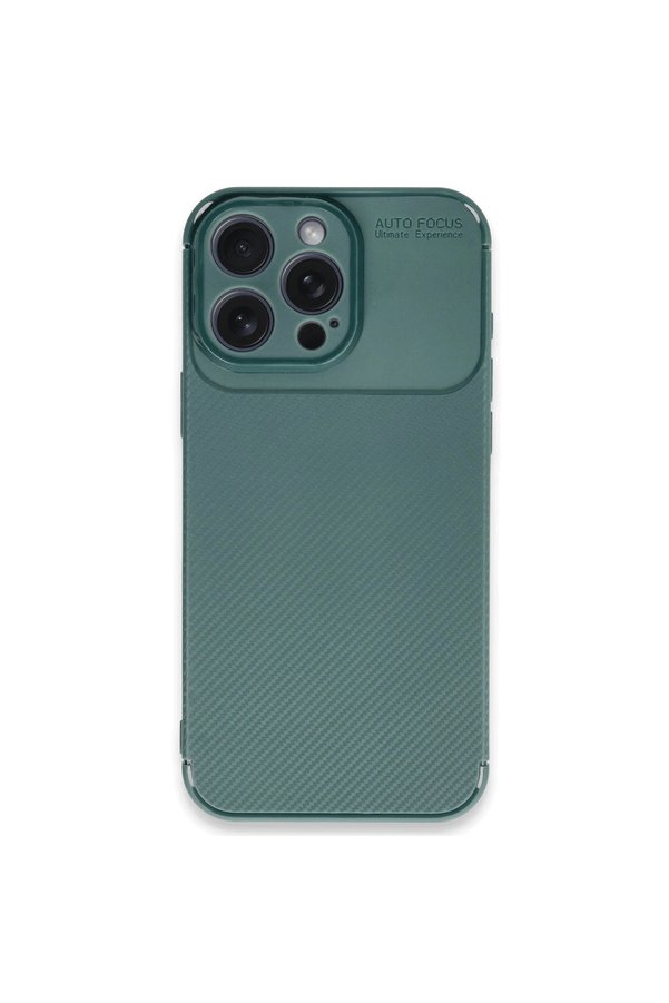 Evimdeyokyok Apple İphone 16 Pro Max Kılıf Auto Focus Karbon Kapak - Koyu Yeşil