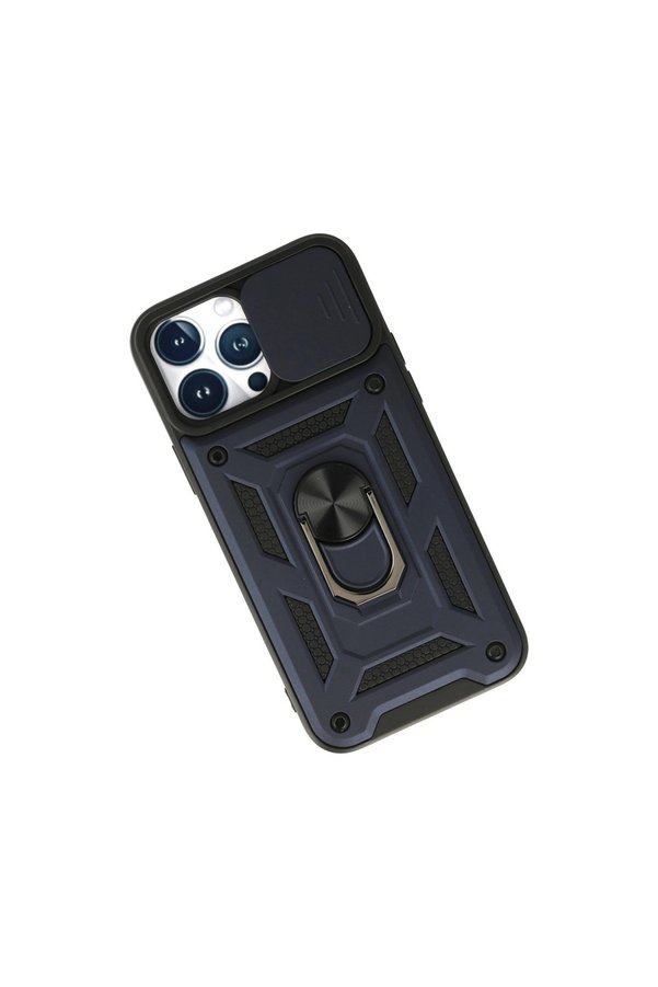 Evimdeyokyok Apple İphone 13 Pro Max Kılıf Pars Lens Yüzüklü Silikon - Lacivert