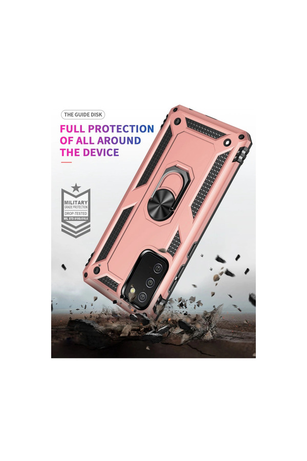 Evimdeyokyok Samsung Galaxy A02S Kılıf Sofya Yüzüklü Silikon Kapak - Rose
