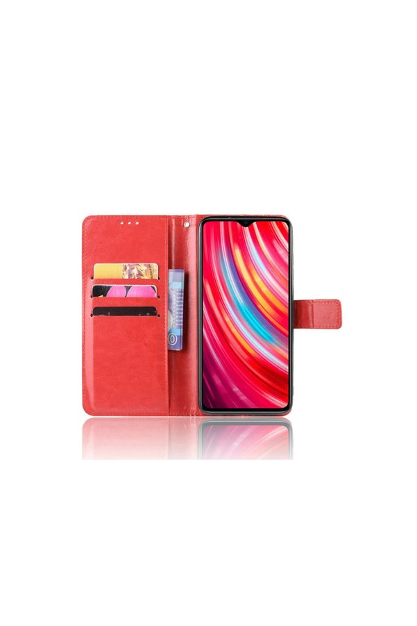 Evi̇mdeyokyok Xi̇aomi̇ Redmi̇ Note 8 Pro Kılıf Trend S Plus Kapaklı Kılıf - Kırmızı