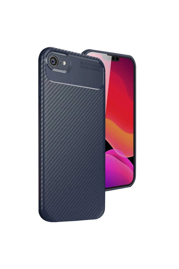 Evimdeyokyok Apple İphone 16E Kılıf Auto Focus Karbon Kapak - Lacivert