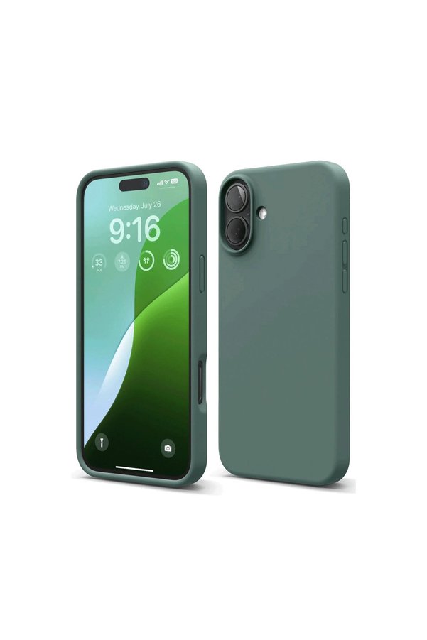 Evimdeyokyok Apple İphone 16 Plus Kılıf Nano İçi Kadife Silikon - Koyu Yeşil