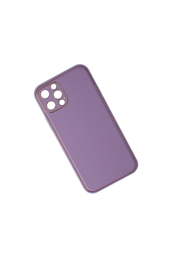 Evimdeyokyok Apple İphone 12 Pro Kılıf Coco Deri Silikon Kapak - Lila
