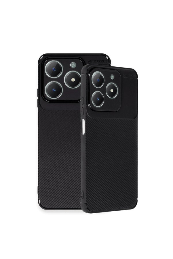 Evimdeyokyok Realme C61 Kılıf Auto Focus Karbon Kapak - Siyah