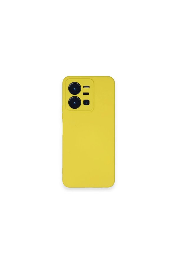 Evimdeyokyok Vivo Y35 Kılıf Nano İçi Kadife Silikon - Sarı