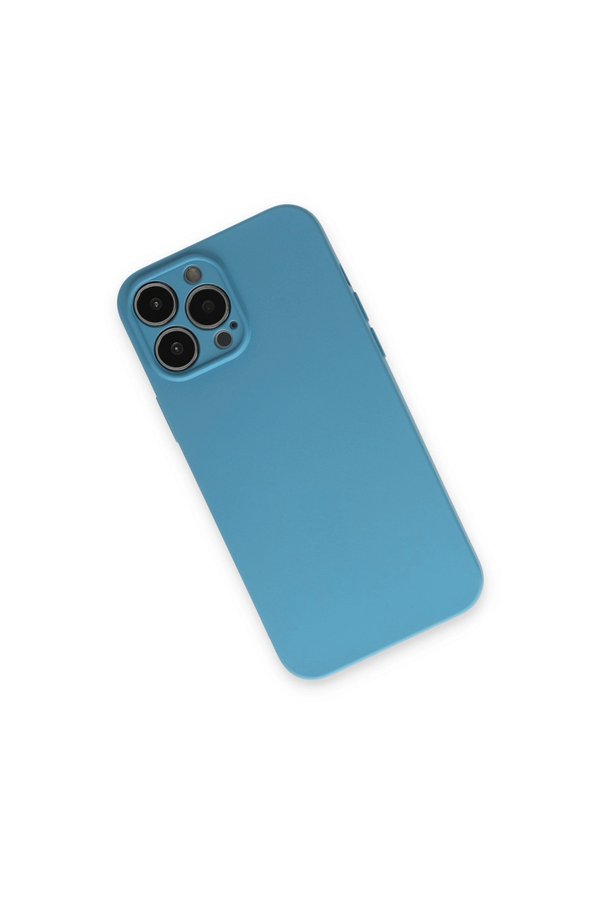 Evi̇mdeyokyok Apple İphone 13 Pro Kılıf Nano İçi̇ Kadi̇fe Si̇li̇kon - Mavi̇