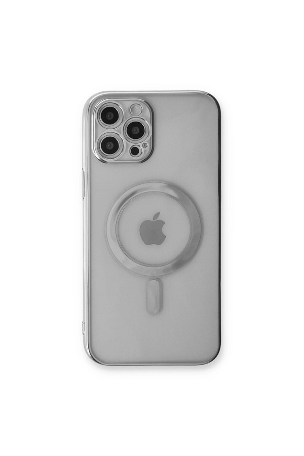 Evimdeyokyok Apple İphone 12 Pro Kılıf Magneticsafe Lazer Silikon - Gümüş