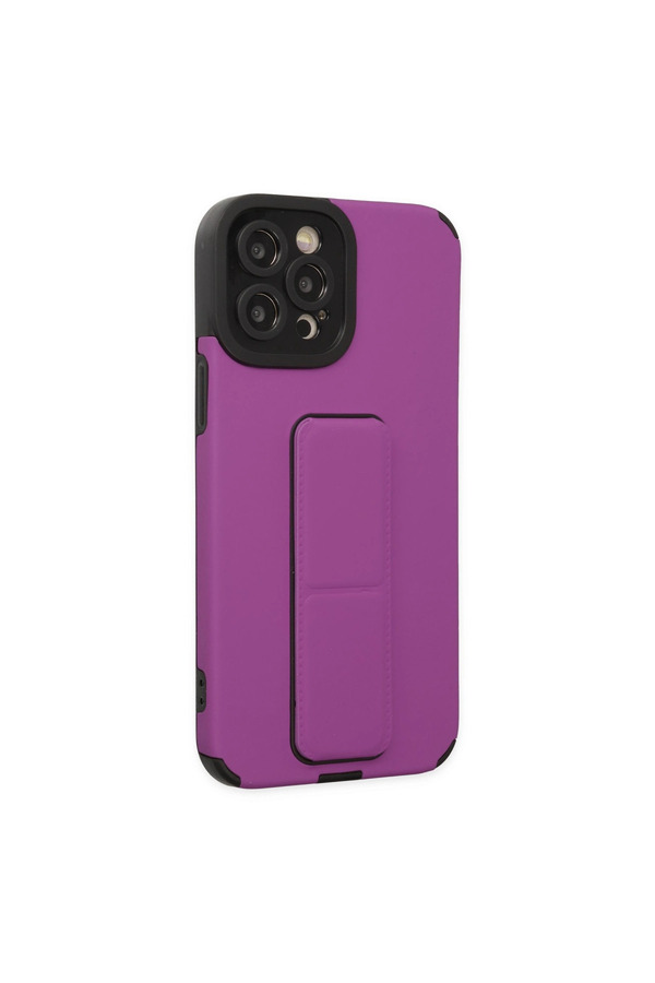 Evi̇mdeyokyok Apple İphone 12 Pro Max Kılıf Mega Standlı Si̇li̇kon - Mor