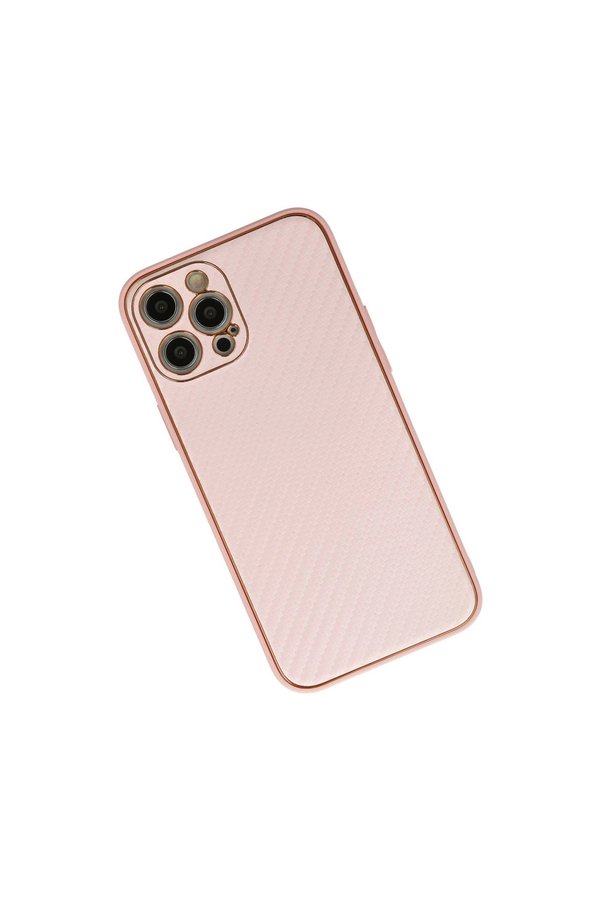 Evi̇mdeyokyok Apple İphone 12 Pro Max Kılıf Coco Karbon Si̇li̇kon - Pembe