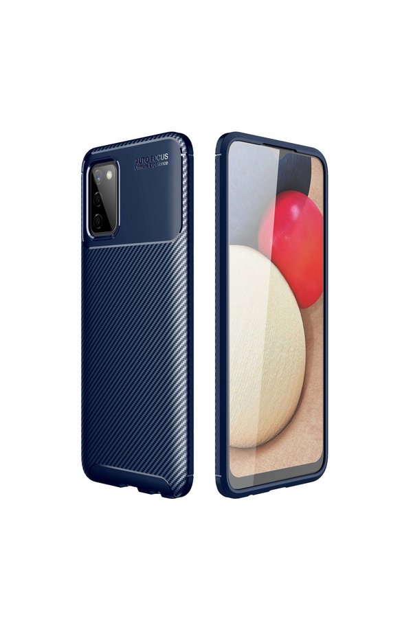 Evimdeyokyok Samsung Galaxy A02S Kılıf Auto Focus Karbon Kapak - Lacivert