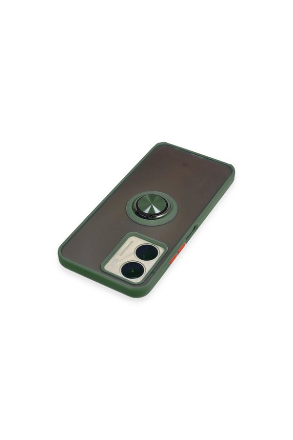 Evimdeyokyok Vivo Y16 Kılıf Montreal Yüzüklü Silikon Kapak - Yeşil