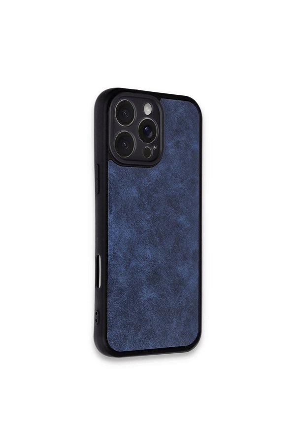 Evimdeyokyok Apple İphone 16 Pro Kılıf Aras Deri Kapak - Lacivert