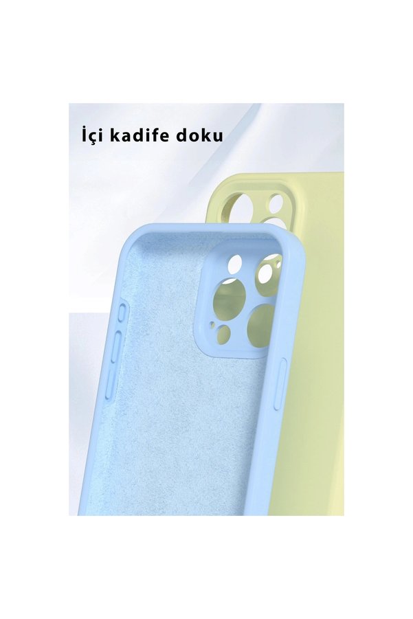 Evimdeyokyok Apple İphone 16 Pro Kılıf Nano İçi Kadife Silikon - Mavi