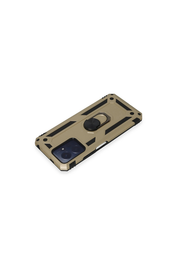 Evimdeyokyok Xiaomi Redmi Note 12 4G Kılıf Sofya Yüzüklü Silikon Kapak - Gold
