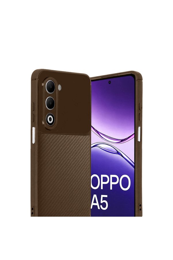 Evi̇mdeyokyok Oppo A5 4G Auto Focus Karbon Kapak - Kahverengi̇