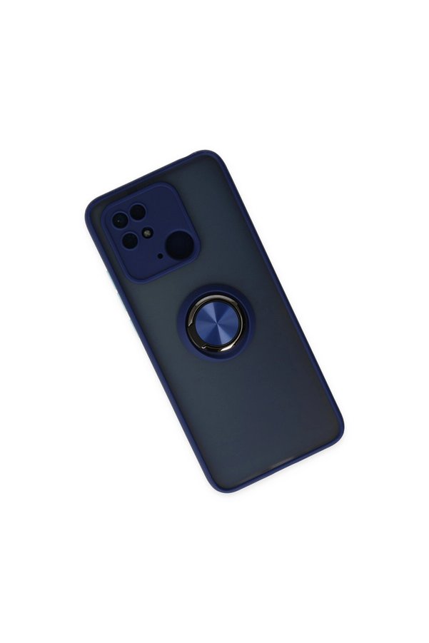 Evi̇mdeyokyok Xi̇aomi̇ Redmi̇ 10C Kılıf Montreal Yüzüklü Si̇li̇kon Kapak - Laci̇vert