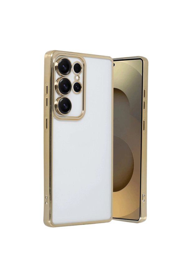 Evi̇mdeyokyok Samsung Galaxy S25 Ultra Kılıf Razer Lensli̇ Si̇li̇kon - Gold