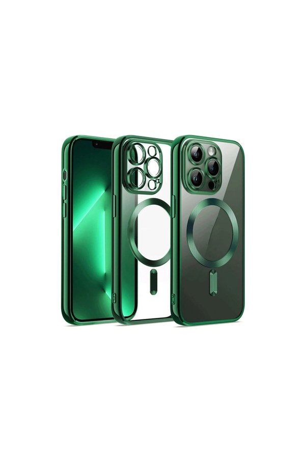 Evimdeyokyok Apple İphone 12 Pro Kılıf Kross Magneticsafe Kapak - Koyu Yeşil