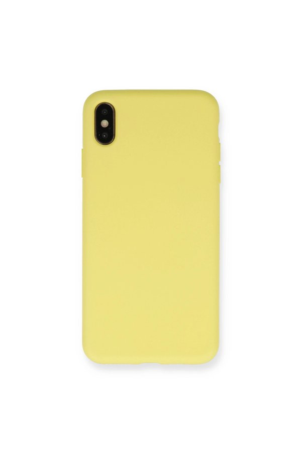 Evimdeyokyok Apple İphone Xs Max Kılıf Nano İçi Kadife Silikon - Mat Sarı