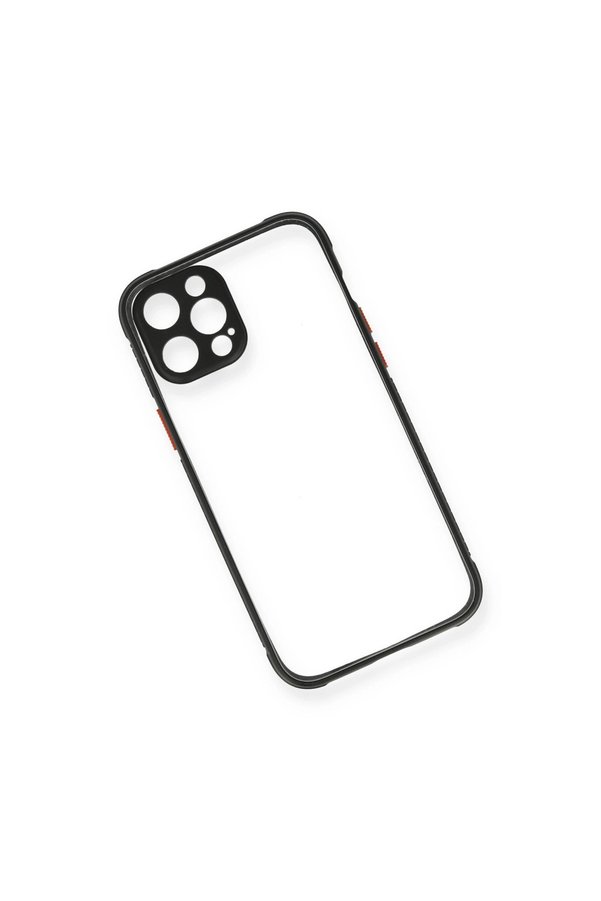 Evimdeyokyok Apple İphone 12 Pro Kılıf Miami Şeffaf Silikon - Siyah