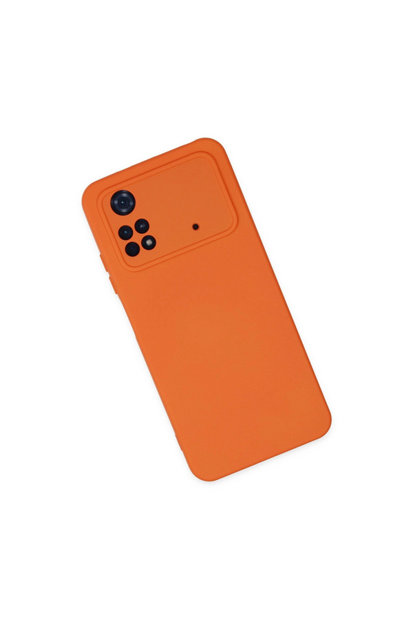 Evimdeyokyok Xiaomi Poco M4 Pro 4G Kılıf Nano İçi Kadife Silikon - Turuncu