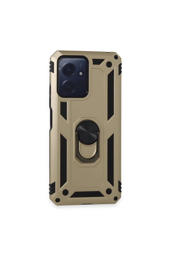 Evimdeyokyok Xiaomi Redmi Note 12 4G Kılıf Sofya Yüzüklü Silikon Kapak - Gold