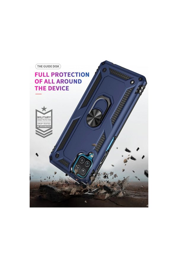 Evi̇mdeyokyok Samsung Galaxy A22 Kılıf Sofya Yüzüklü Si̇li̇kon Kapak - Laci̇vert