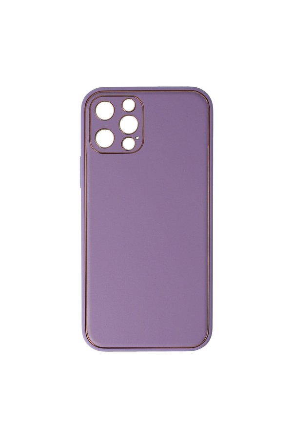 Evimdeyokyok Apple İphone 12 Pro Kılıf Coco Deri Silikon Kapak - Lila