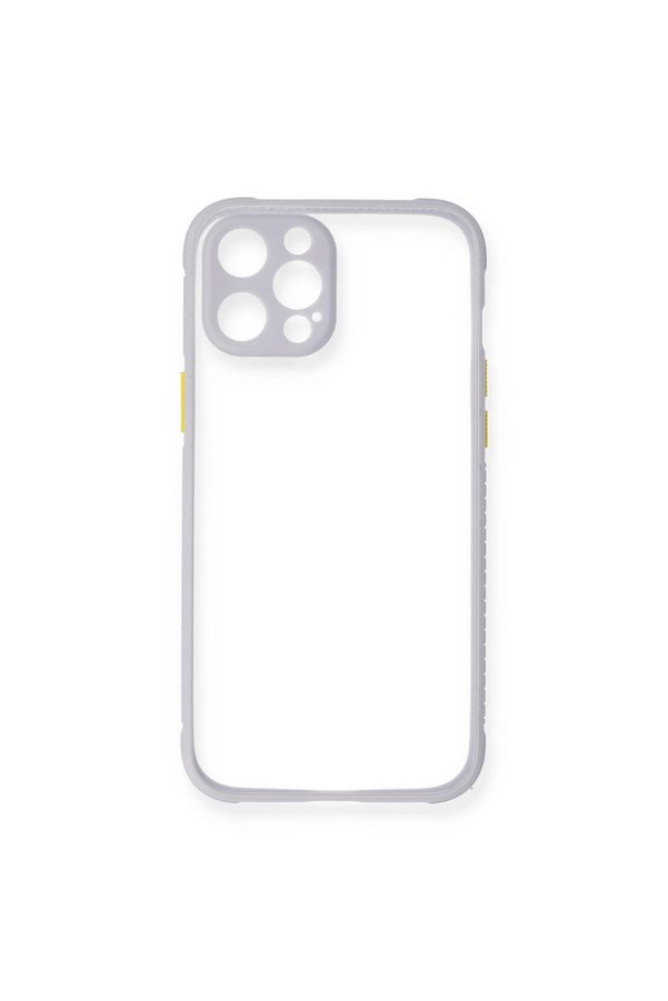 Evimdeyokyok Apple İphone 12 Pro Kılıf Miami Şeffaf Silikon - Lila