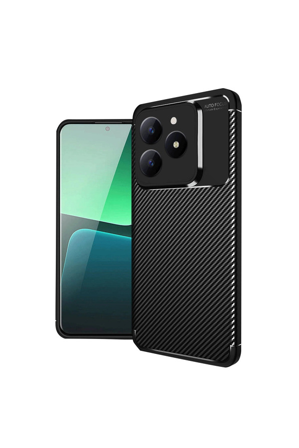 Evimdeyokyok Realme C61 Kılıf Auto Focus Karbon Kapak - Siyah