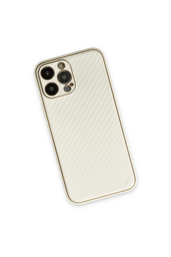 Evimdeyokyok Apple İphone 13 Pro Kılıf Coco Karbon Silikon - Beyaz