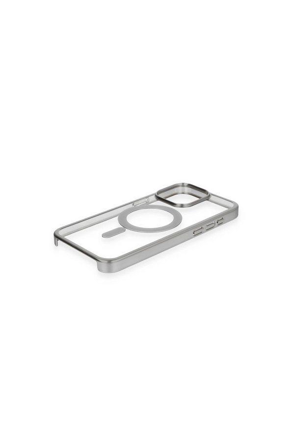 Evi̇mdeyokyok Apple İphone 15 Pro Kılıf Erozi̇ Magsafe Kapak - Gümüş