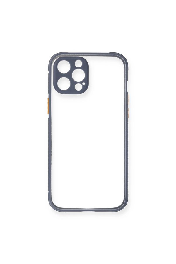 Evimdeyokyok Apple İphone 12 Pro Kılıf Miami Şeffaf Silikon - Gri