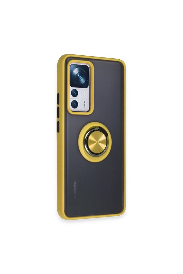 Evimdeyokyok Xiaomi Mi 12T Pro Kılıf Montreal Yüzüklü Silikon Kapak - Sarı