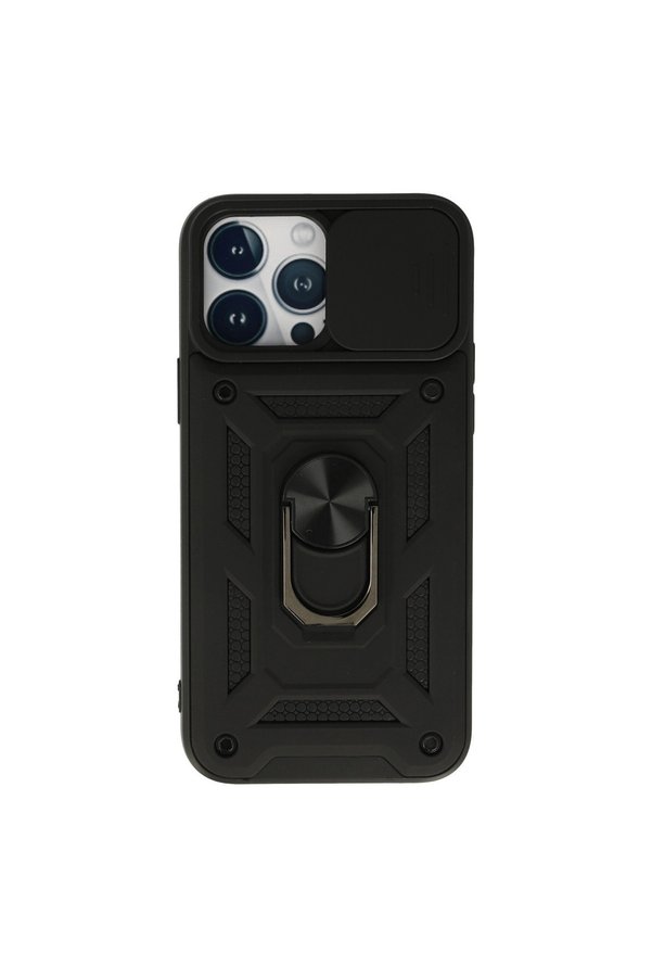 Evimdeyokyok Apple İphone 13 Pro Kılıf Pars Lens Yüzüklü Silikon - Siyah