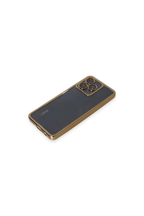 Evi̇mdeyokyok Realme C53 Kılıf Razer Lensli̇ Si̇li̇kon - Gold