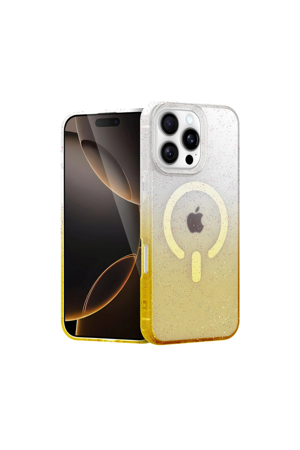 Evimdeyokyok Apple İphone 16 Pro Pummel Shiny Magsafe Kapak - Gold
